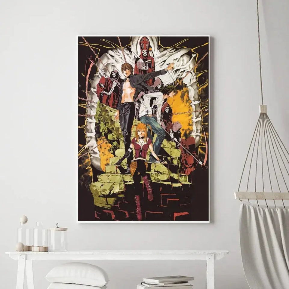 Hot Anime Death Note Poster Prints Poster Wall Painting Bedroom Living Room Wall Bar Restaurant Sticker Small June Wall Art
