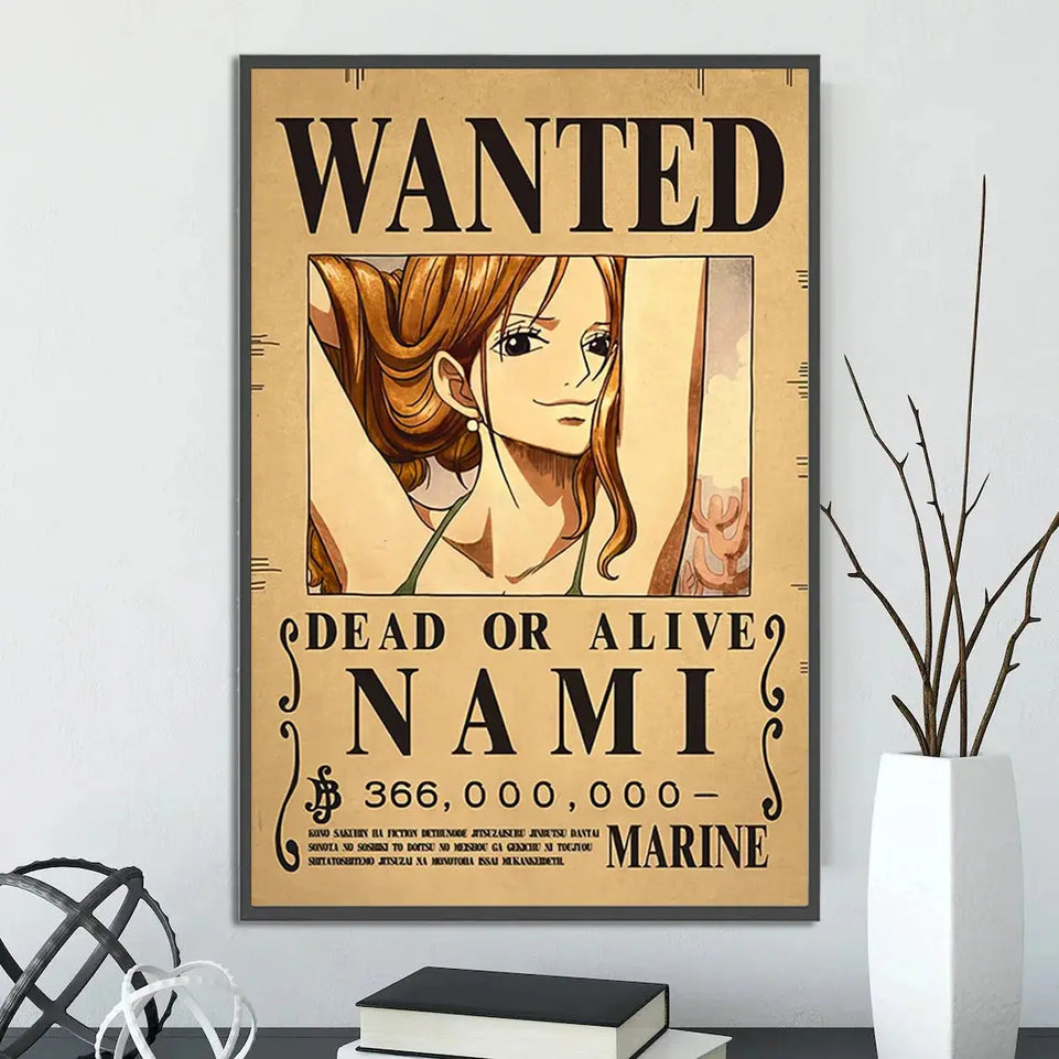 One Piece Self-adhesive Poster Bounty Order Luffy Wallpapr Ace Figures Nami Home Decoration Painting Anime Zoro Wall Art Sanji June Wall Art