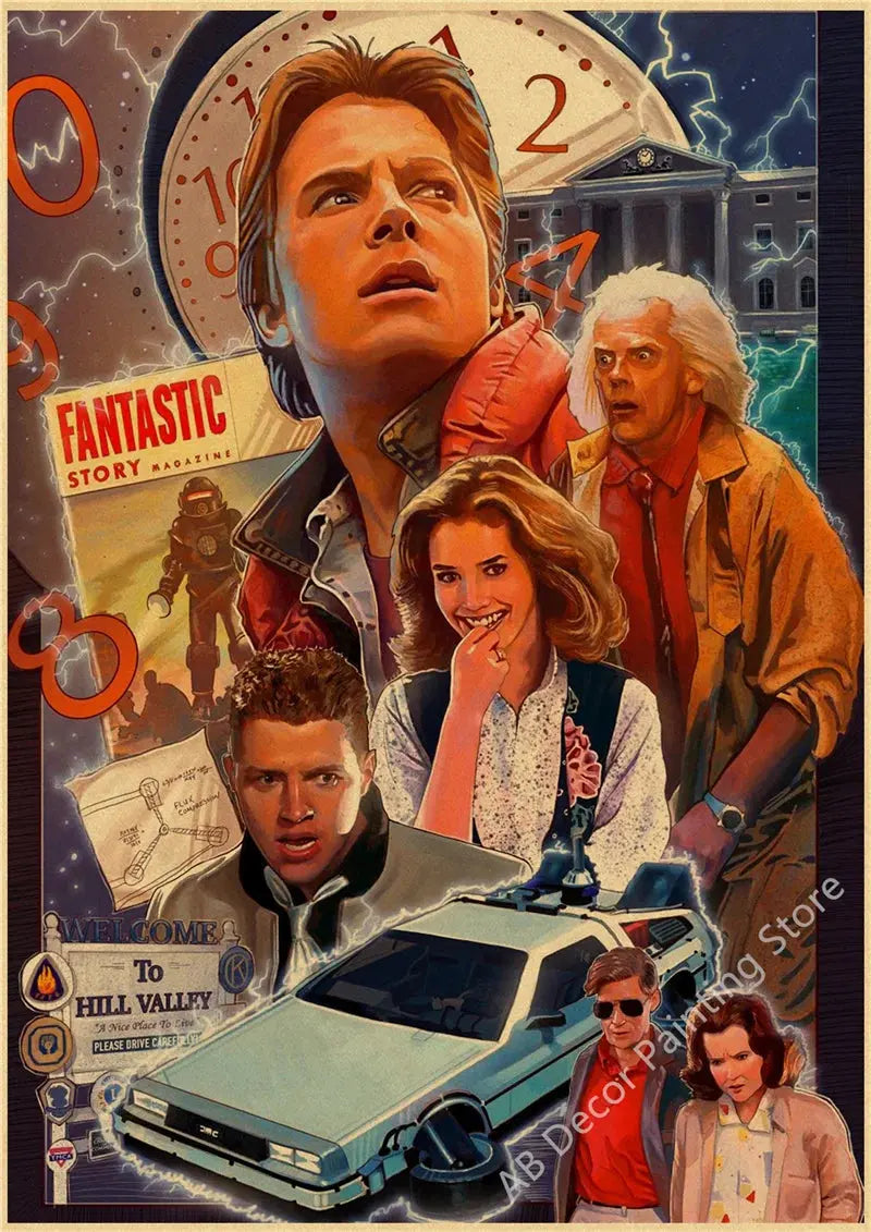 Back To The Future 1 2 3 Movie Posters Kraft Paper Prints Vintage Home Room Cafe Bar Art Wall Decor Aesthetic Painting Picture June Wall Art