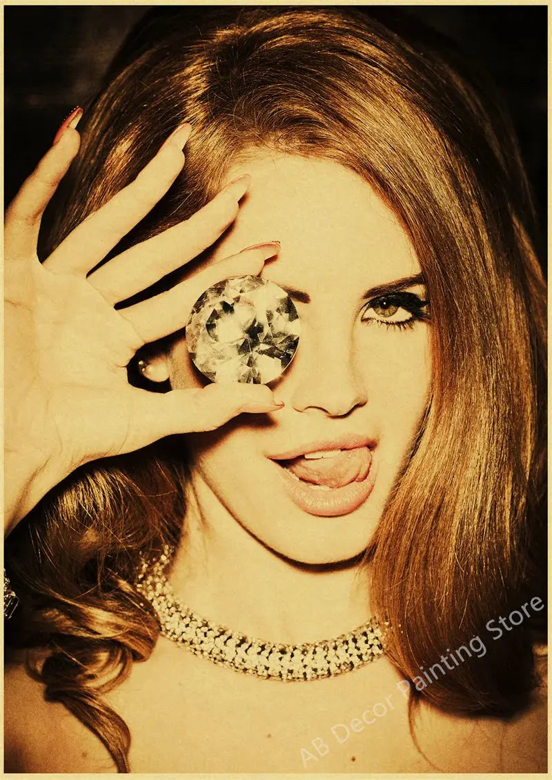 Lizzy Grant Lana Del Rey Posters Retro Kraft Paper Prints Music Album Poster Vintage Home Room Decor Aesthetic Art Wall Painting June Wall Art
