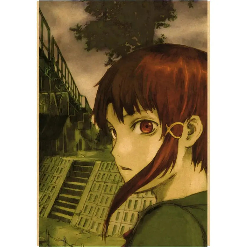 serial experiments lain Poster Anime Wall Art Home Decorative Painting Children's Room Decor Wall Sticker June Wall Art