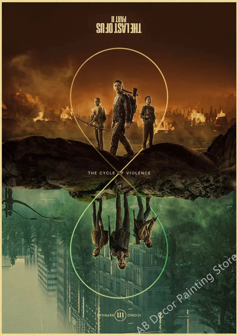 Hot The Last of Us Part 1 2 Poster Abby Ellie Retro Kraft Paper Prints Vintage Home Room Bar Cafe Club Decor Art Wall Painting June Wall Art