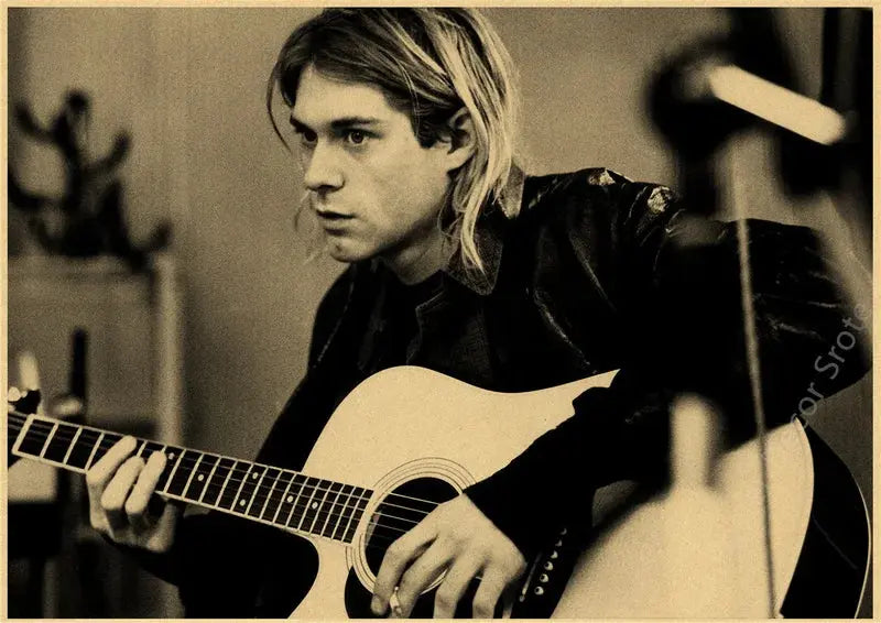 Singer Kurt Cobain Retro Poster Kraft Paper Prints and Posters DIY Vintage Home Room Bar Cafe Decor Aesthetic Art Wall Painting June Wall Art