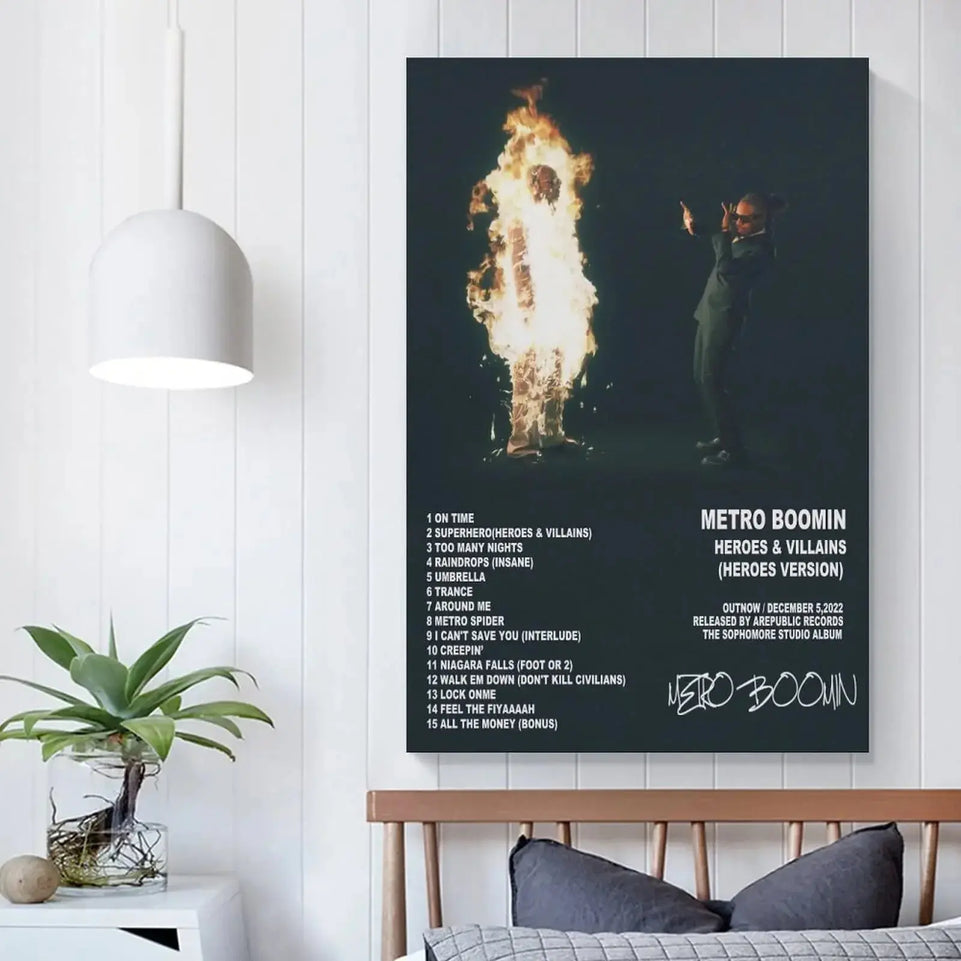 Scandinavian Minimalist Wall Art Pop Rapper Metro Boomin Music Album HD Canvas Poster Print Home Bedroom Living Room Decoration June Wall Art