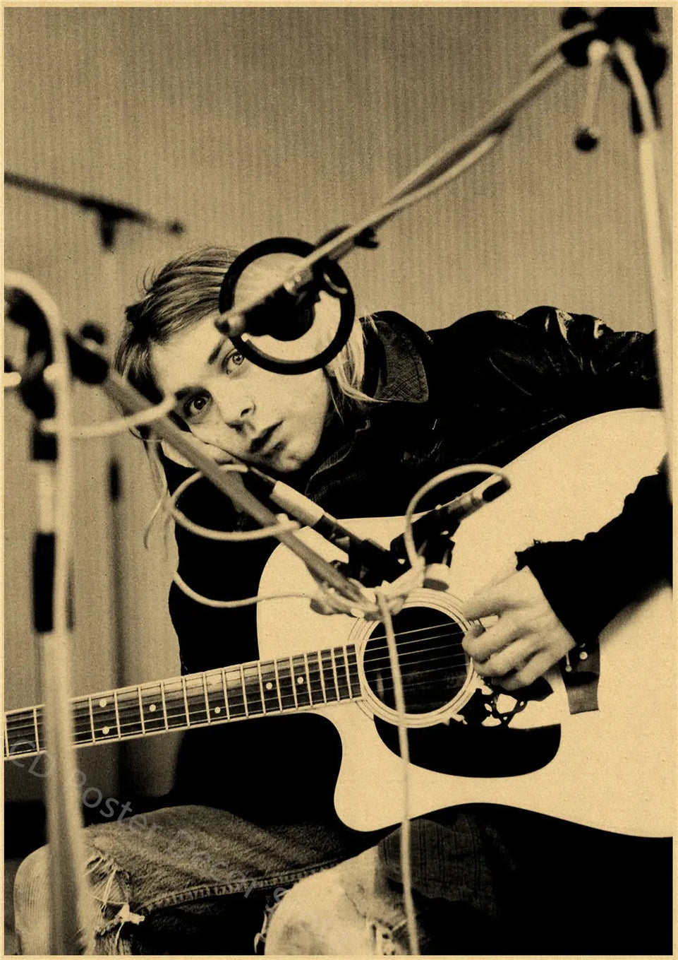 Singer Kurt Cobain Retro Poster Kraft Paper Prints and Posters DIY Vintage Home Room Bar Cafe Decor Aesthetic Art Wall Painting June Wall Art