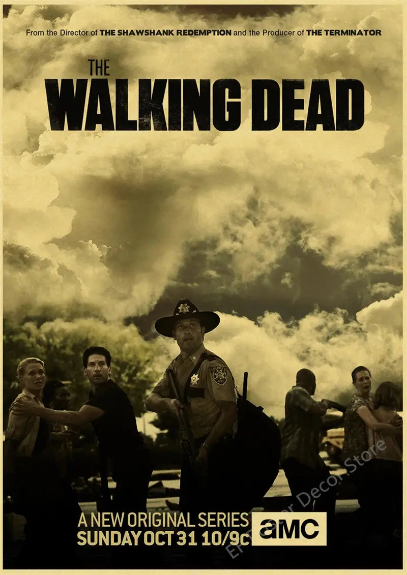 The Walking Dead Poster Rick Grimes/Daryl Dixon Prints Posters Horror TV Show Vintage Home Room Art Wall Decor Retro Painting June Wall Art