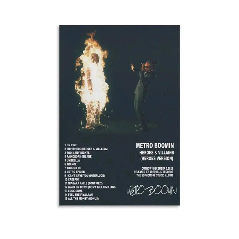 Scandinavian Minimalist Wall Art Pop Rapper Metro Boomin Music Album HD Canvas Poster Print Home Bedroom Living Room Decoration June Wall Art