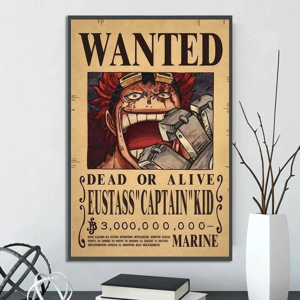 One Piece Self-adhesive Poster Bounty Order Luffy Wallpapr Ace Figures Nami Home Decoration Painting Anime Zoro Wall Art Sanji June Wall Art