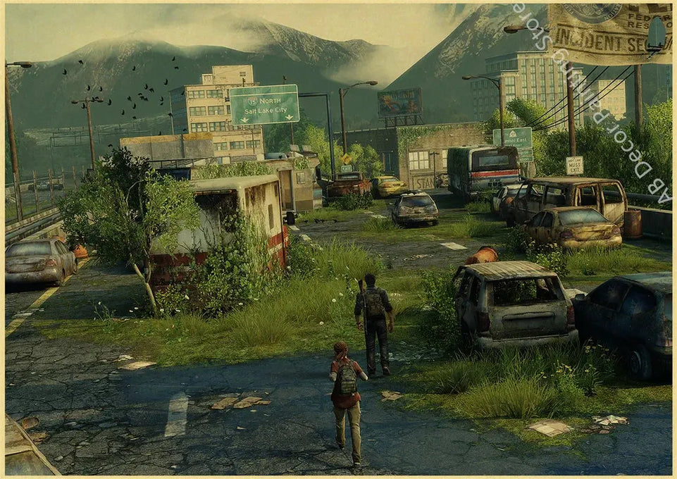Hot The Last of Us Part 1 2 Poster Abby Ellie Retro Kraft Paper Prints Vintage Home Room Bar Cafe Club Decor Art Wall Painting June Wall Art