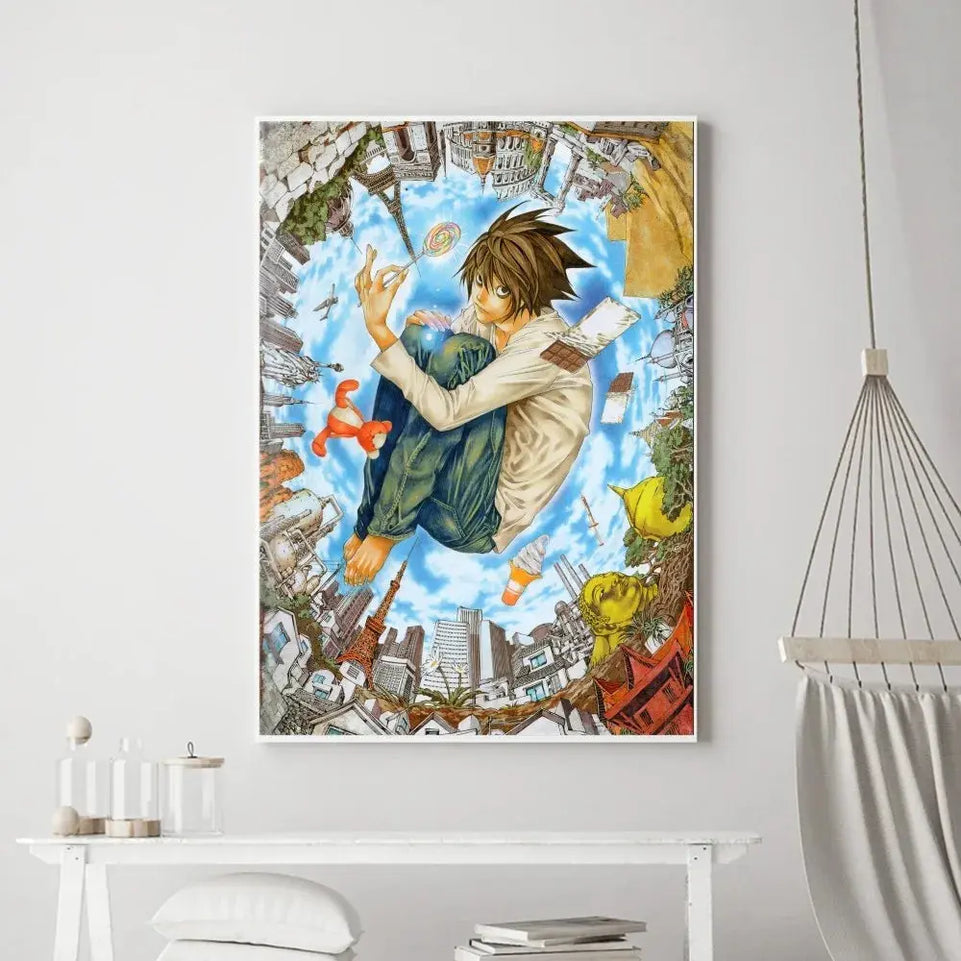 Hot Anime Death Note Poster Prints Poster Wall Painting Bedroom Living Room Wall Bar Restaurant Sticker Small June Wall Art