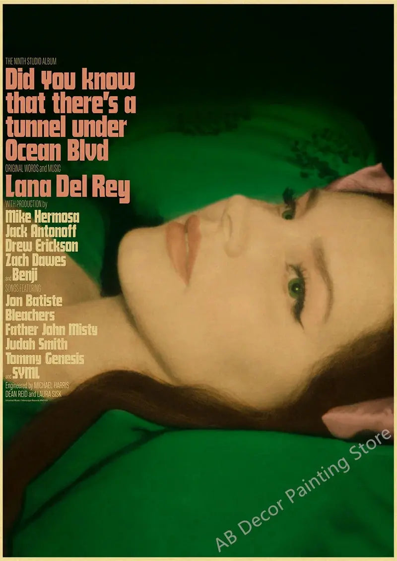 Lizzy Grant Lana Del Rey Posters Retro Kraft Paper Prints Music Album Poster Vintage Home Room Decor Aesthetic Art Wall Painting June Wall Art