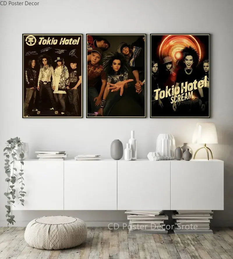 Tokio Hotel Poster German Rock Band Posters Retro Prints Nostalgic Art Wall Painting Vintage Room Home Decor Aesthetic Picture June Wall Art