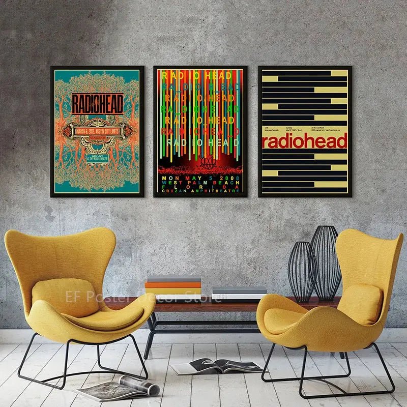 Rock Band Radiohead Music Art Poster Retro Prints Album Posters Vintage Home Room Bar Cafe Decor Aesthetic Picture Wall Painting June Wall Art
