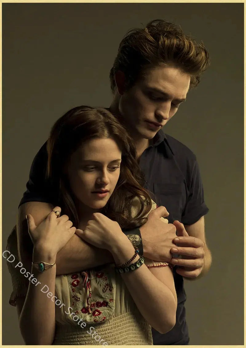 Movie Twilight Poster Edward Bella Retro Kraft Paper Prints Picture DIY Film Vintage Room Home Bar Cafe Art Wall Decor Painting June Wall Art