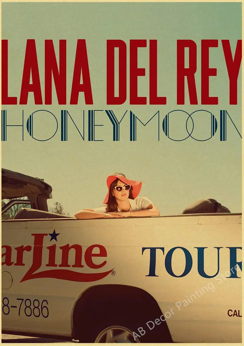 Lizzy Grant Lana Del Rey Posters Retro Kraft Paper Prints Music Album Poster Vintage Home Room Decor Aesthetic Art Wall Painting June Wall Art
