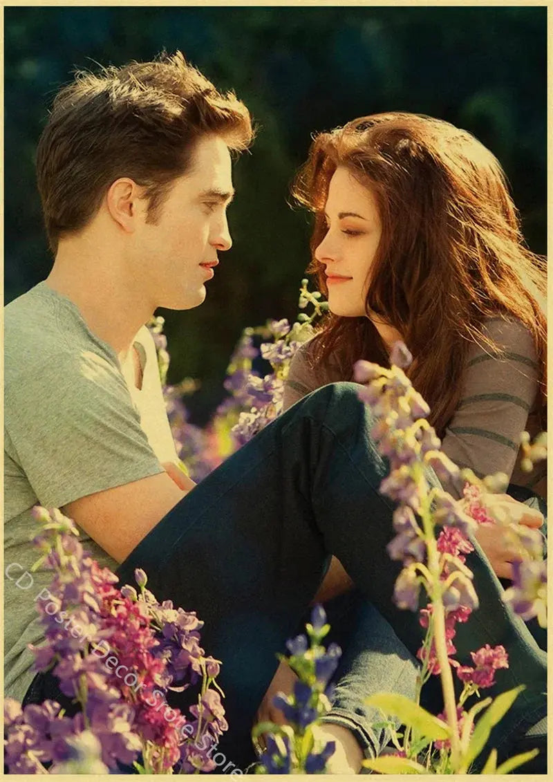 Movie Twilight Poster Edward Bella Retro Kraft Paper Prints Picture DIY Film Vintage Room Home Bar Cafe Art Wall Decor Painting June Wall Art