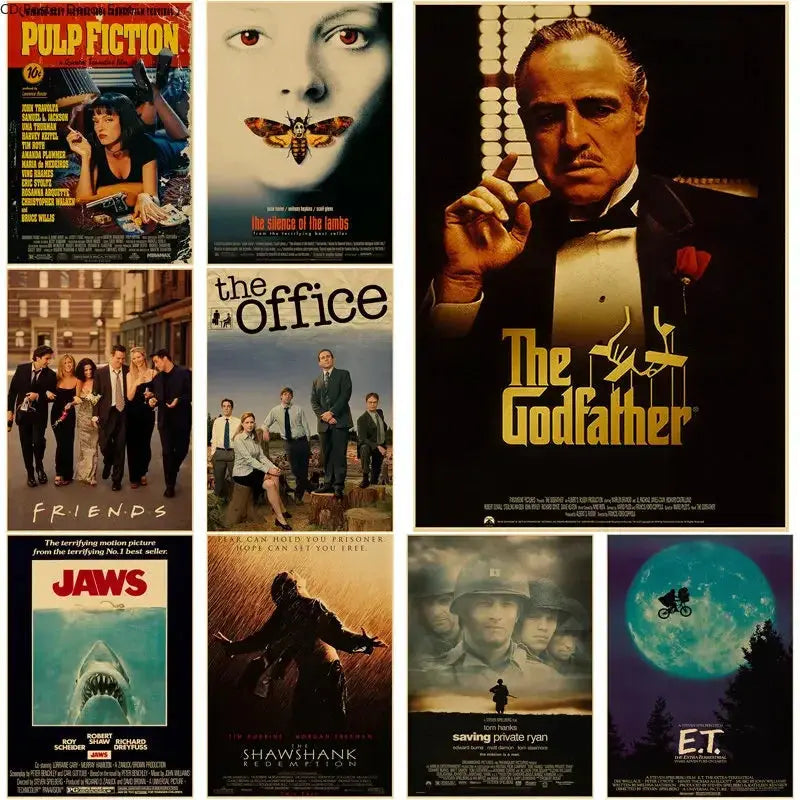 Hot Classic Movie Posters The Office Friends TV Kraft Paper Prints Godfather Vintage Home Room Decor Aesthetic Art Wall Painting June Wall Art