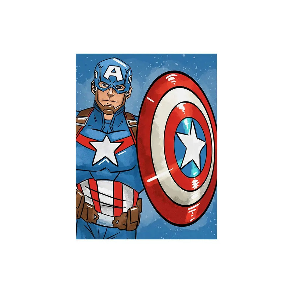 MINISO Poster Marvel Canvas Wall Art Print Mural Spider-Man Iron Man Captain America Cartoon Poster Home Decor Gift for Friends June Wall Art