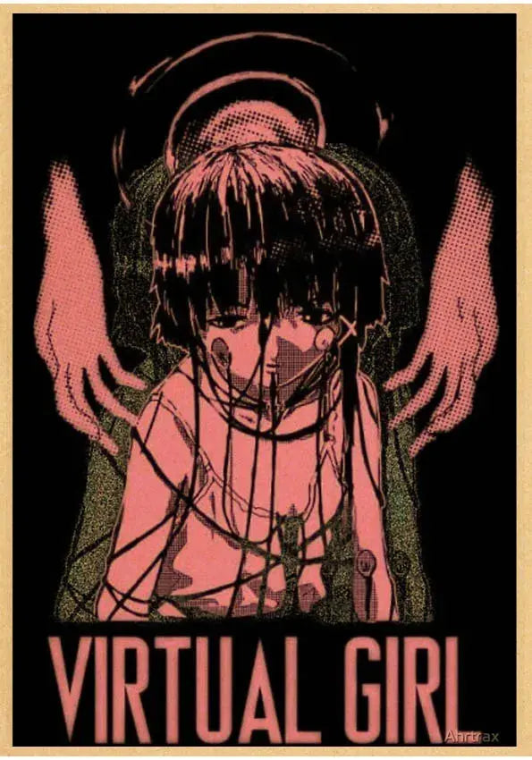 serial experiments lain Poster Anime Wall Art Home Decorative Painting Children's Room Decor Wall Sticker June Wall Art