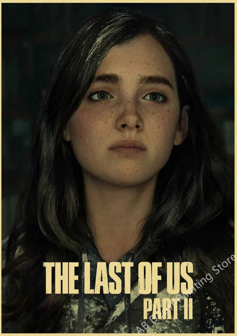Hot The Last of Us Part 1 2 Poster Abby Ellie Retro Kraft Paper Prints Vintage Home Room Bar Cafe Club Decor Art Wall Painting June Wall Art
