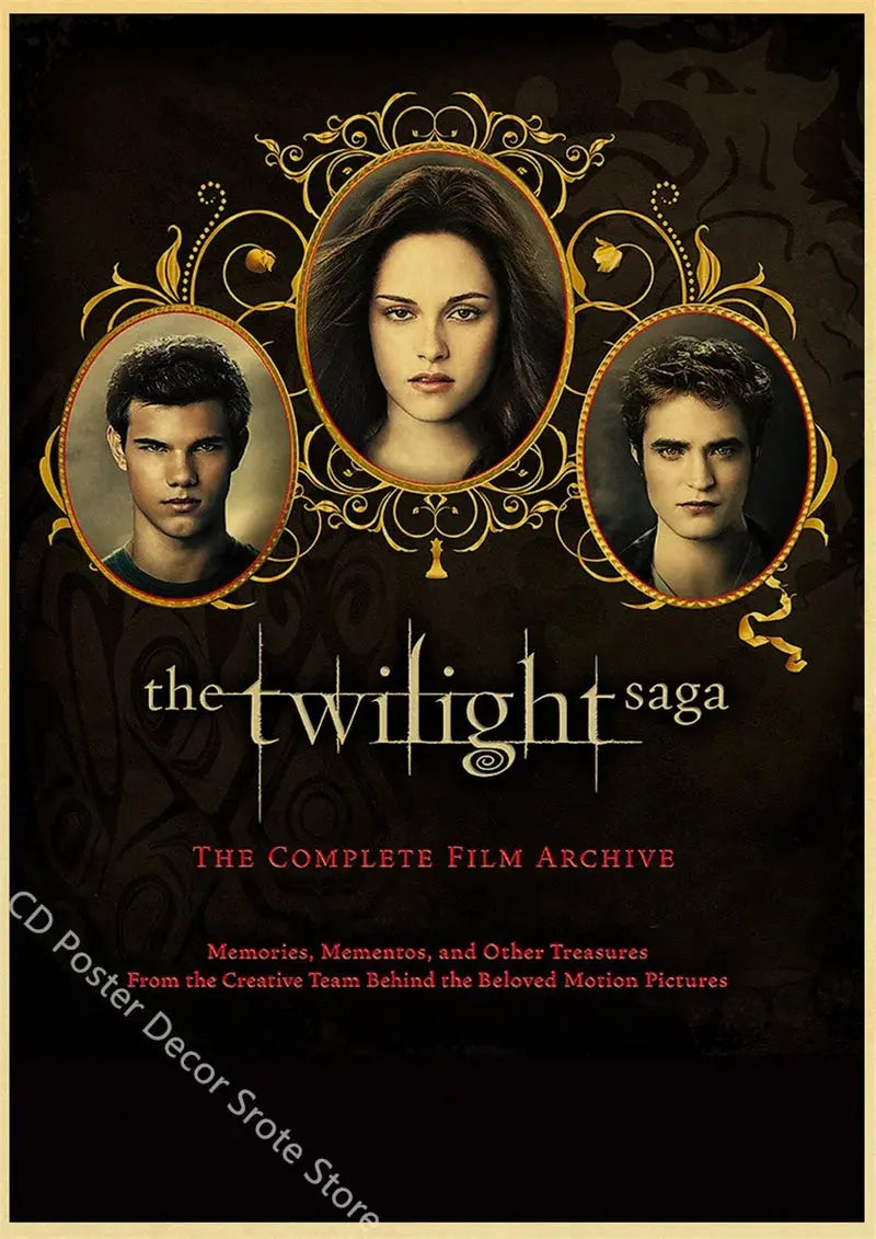 Movie Twilight Poster Edward Bella Retro Kraft Paper Prints Picture DIY Film Vintage Room Home Bar Cafe Art Wall Decor Painting June Wall Art