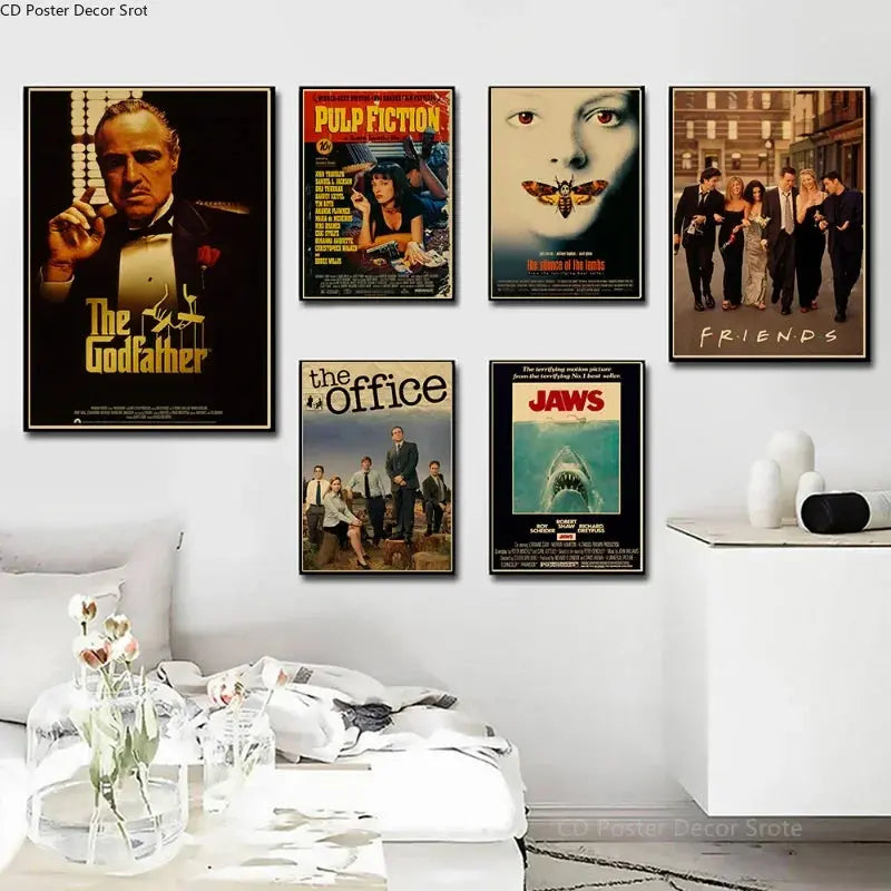 Hot Classic Movie Posters The Office Friends TV Kraft Paper Prints Godfather Vintage Home Room Decor Aesthetic Art Wall Painting June Wall Art