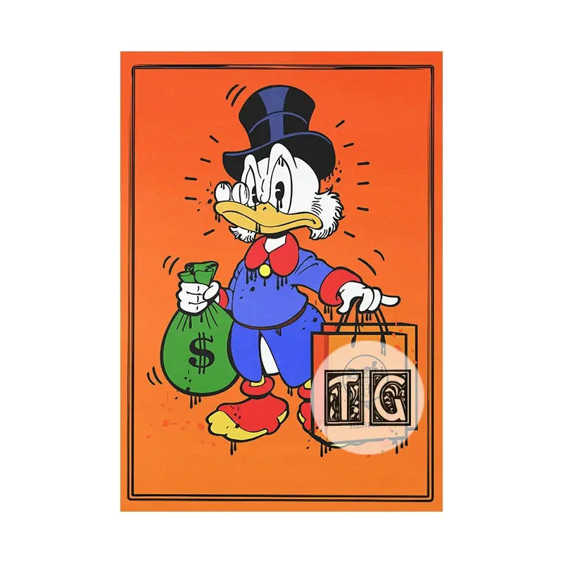 Scrooge Mcduck Motivational Poster Modern Luxury Wall Art Canvas Painting Print Pop Pictures for Living Room Home Decor Cuadros June Wall Art