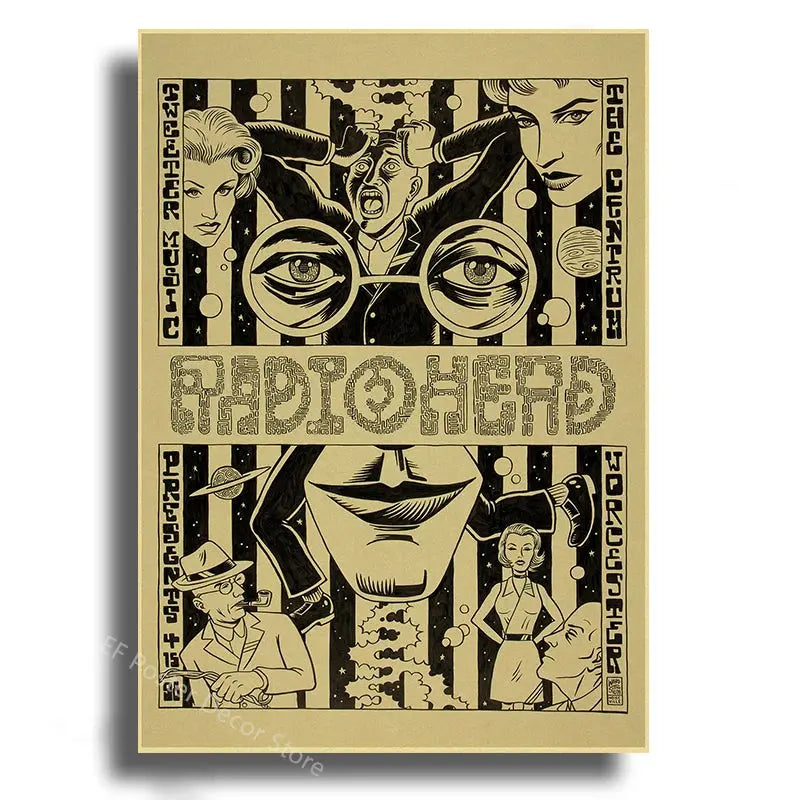 Rock Band Radiohead Music Art Poster Retro Prints Album Posters Vintage Home Room Bar Cafe Decor Aesthetic Picture Wall Painting June Wall Art