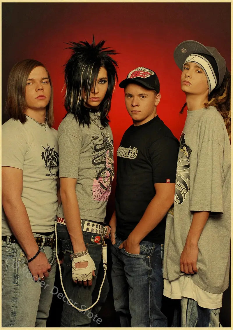 Tokio Hotel Poster German Rock Band Posters Retro Prints Nostalgic Art Wall Painting Vintage Room Home Decor Aesthetic Picture June Wall Art
