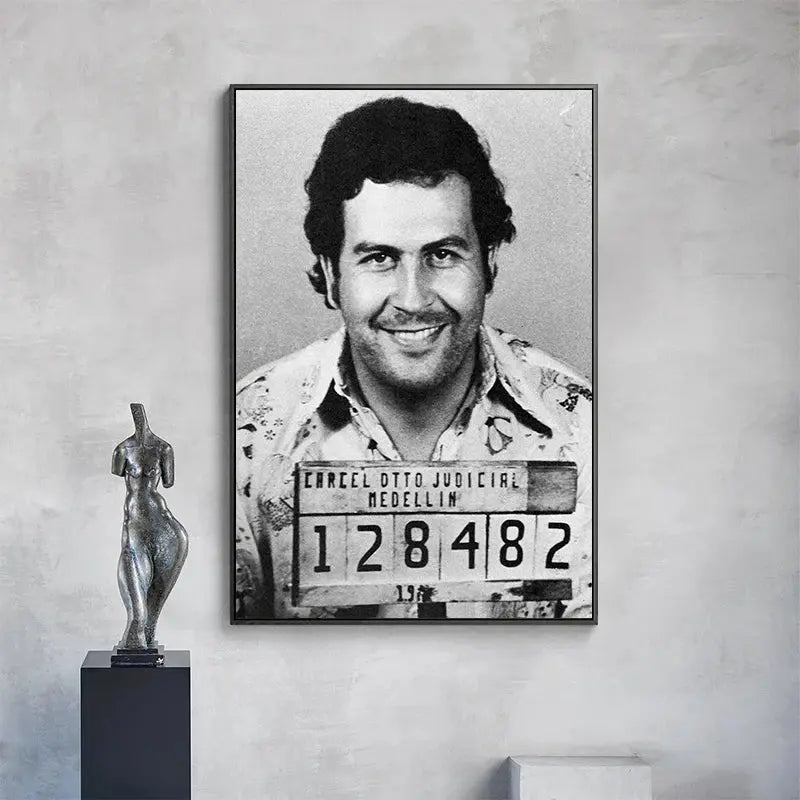 Lord Pablo Escobar Narcos Mugshot Poster Canvas Painting Colombian Drug Gangster Wall Art For Living Room Home Decoration June Wall Art
