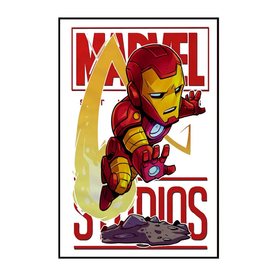 MINISO Marvel Wall Art Posters SpiderMan Iron Man Avengers Superhero Disney Kid Room Decor Cartoon Canvas Painting Picture Print June Wall Art