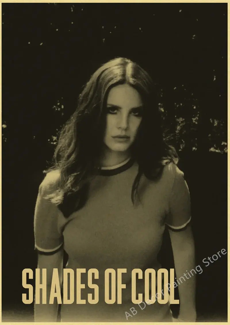 Lizzy Grant Lana Del Rey Posters Retro Kraft Paper Prints Music Album Poster Vintage Home Room Decor Aesthetic Art Wall Painting June Wall Art