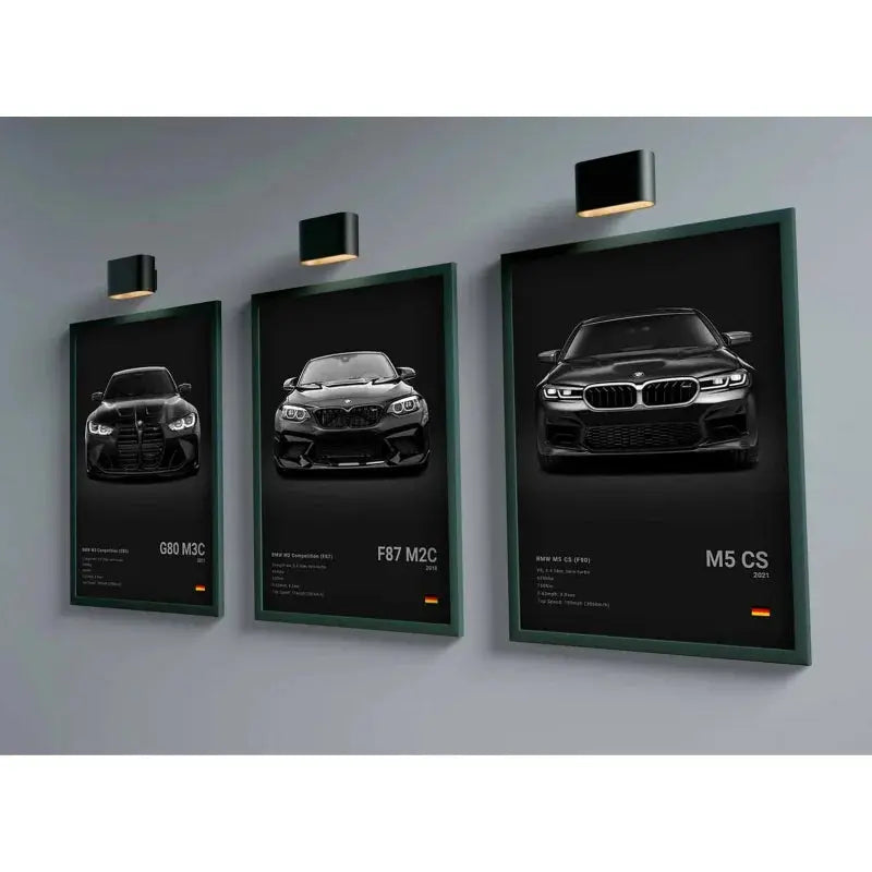 Pop Black And White Poster Wall Art Luxury Supercar F80 M3 M140 GTR HD Oil On Canvas Print Home Living Room Bedroom Decor Gift June Wall Art