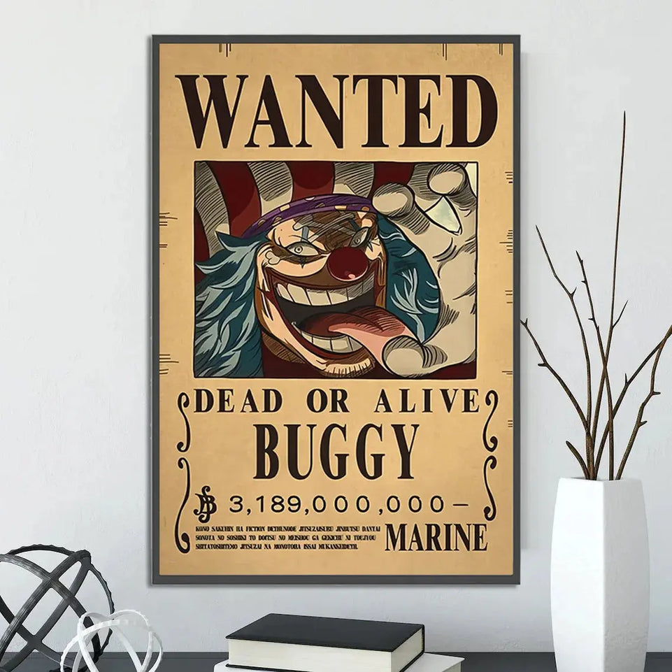 One Piece Self-adhesive Poster Bounty Order Luffy Wallpapr Ace Figures Nami Home Decoration Painting Anime Zoro Wall Art Sanji June Wall Art
