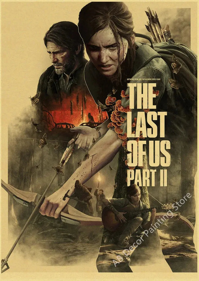Retro The Last of Us Part 1 2 Poster Kraft Paper Prints Picture DIY Vintage Home Room Bar Cafe Art Wall Decor Aesthetic Painting June Wall Art