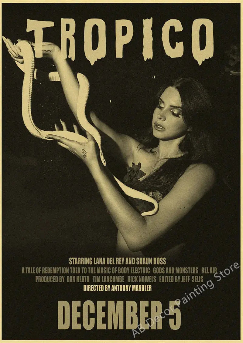 Lizzy Grant Lana Del Rey Posters Retro Kraft Paper Prints Music Album Poster Vintage Home Room Decor Aesthetic Art Wall Painting June Wall Art