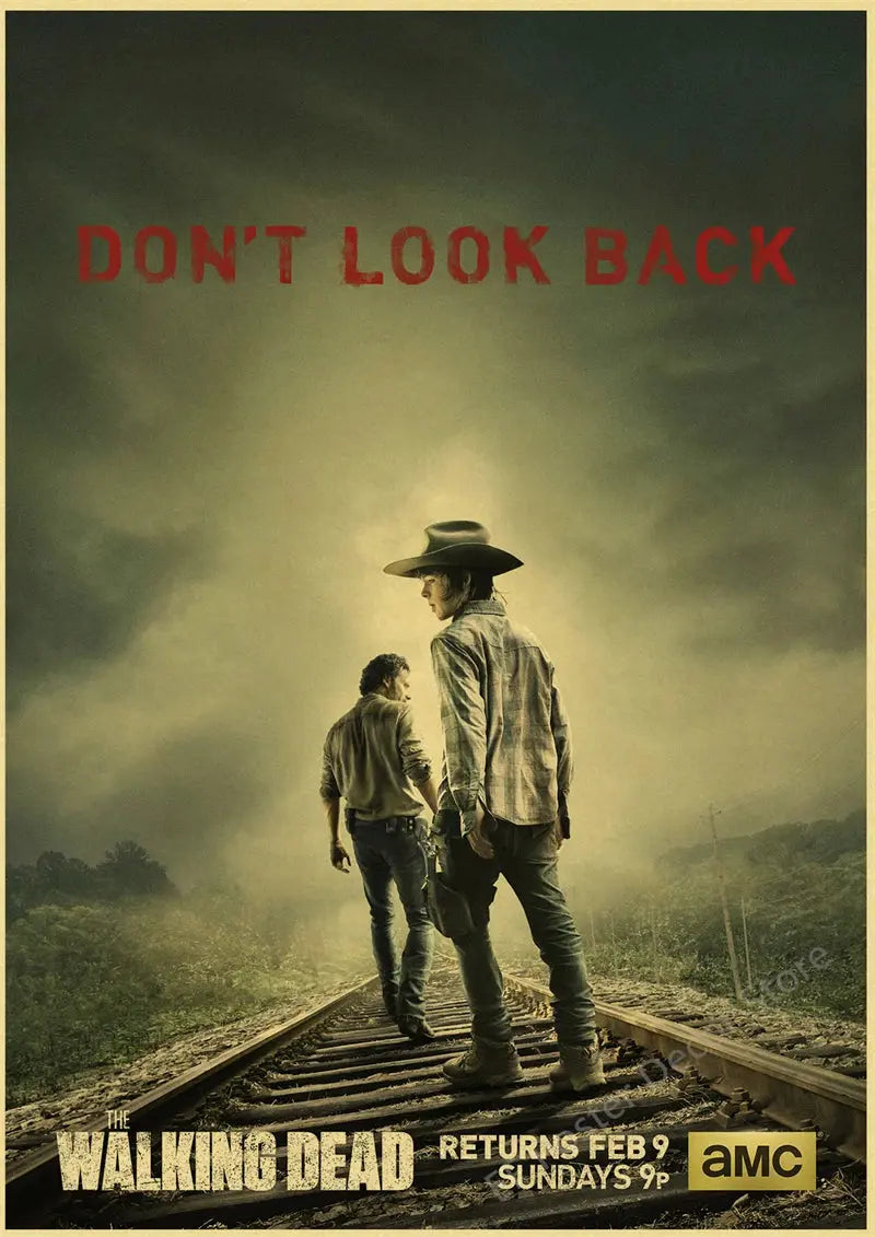 The Walking Dead Poster Rick Grimes/Daryl Dixon Prints Posters Horror TV Show Vintage Home Room Art Wall Decor Retro Painting June Wall Art