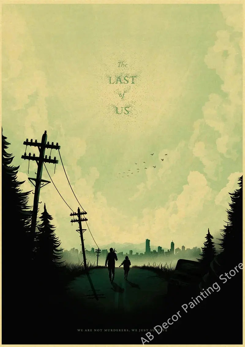 Hot The Last of Us Part 1 2 Poster Abby Ellie Retro Kraft Paper Prints Vintage Home Room Bar Cafe Club Decor Art Wall Painting June Wall Art