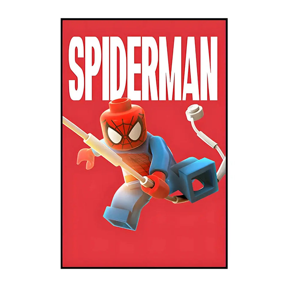 MINISO Marvel Wall Art Posters SpiderMan Iron Man Avengers Superhero Disney Kid Room Decor Cartoon Canvas Painting Picture Print June Wall Art