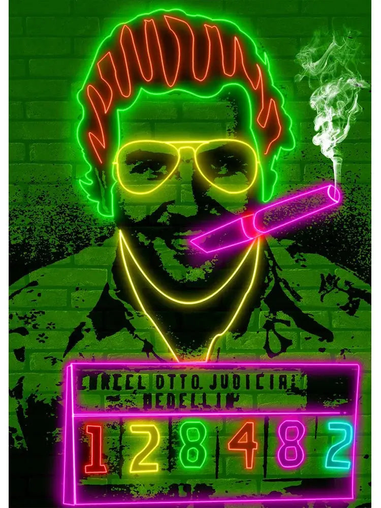 Lord Pablo Escobar Narcos Mugshot Poster Canvas Painting Colombian Drug Gangster Wall Art For Living Room Home Decoration June Wall Art