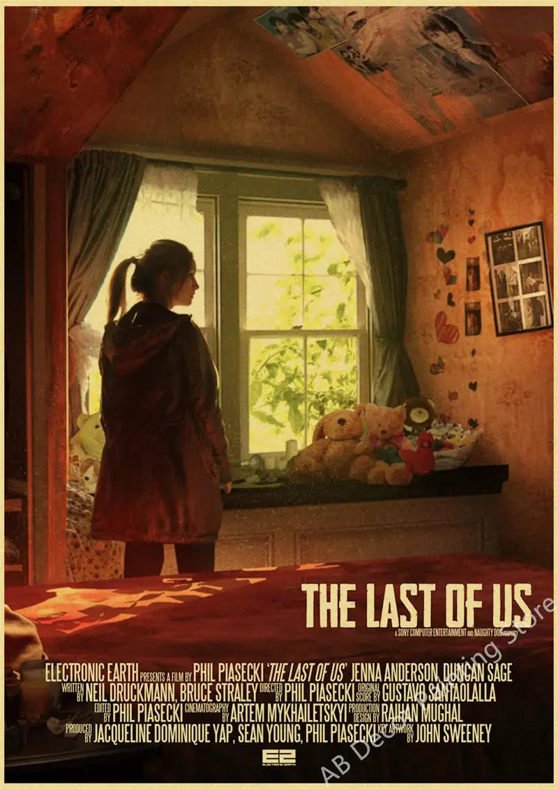 Hot The Last of Us Part 1 2 Poster Abby Ellie Retro Kraft Paper Prints Vintage Home Room Bar Cafe Club Decor Art Wall Painting June Wall Art