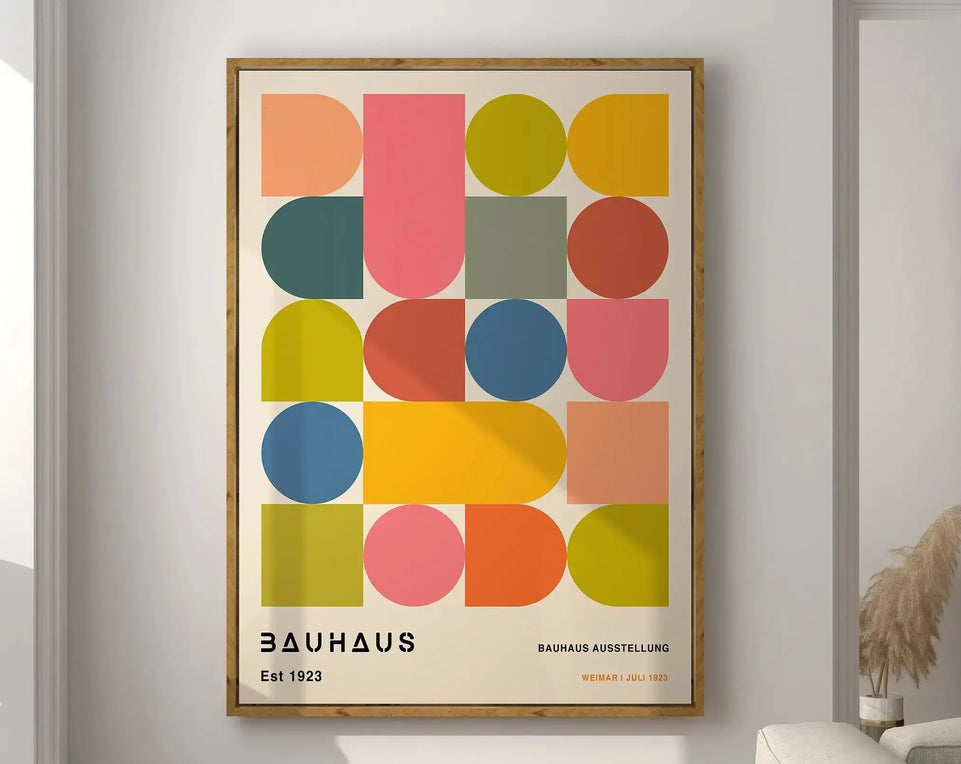 Modernist Bauhaus Geometric Canvas Poster Living Room Wall Art Retro Prints Mid Century Home Decorative Wall Art Painting June Wall Art