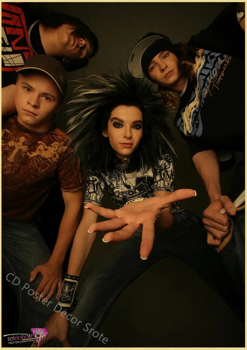 Tokio Hotel Poster German Rock Band Posters Retro Prints Nostalgic Art Wall Painting Vintage Room Home Decor Aesthetic Picture June Wall Art