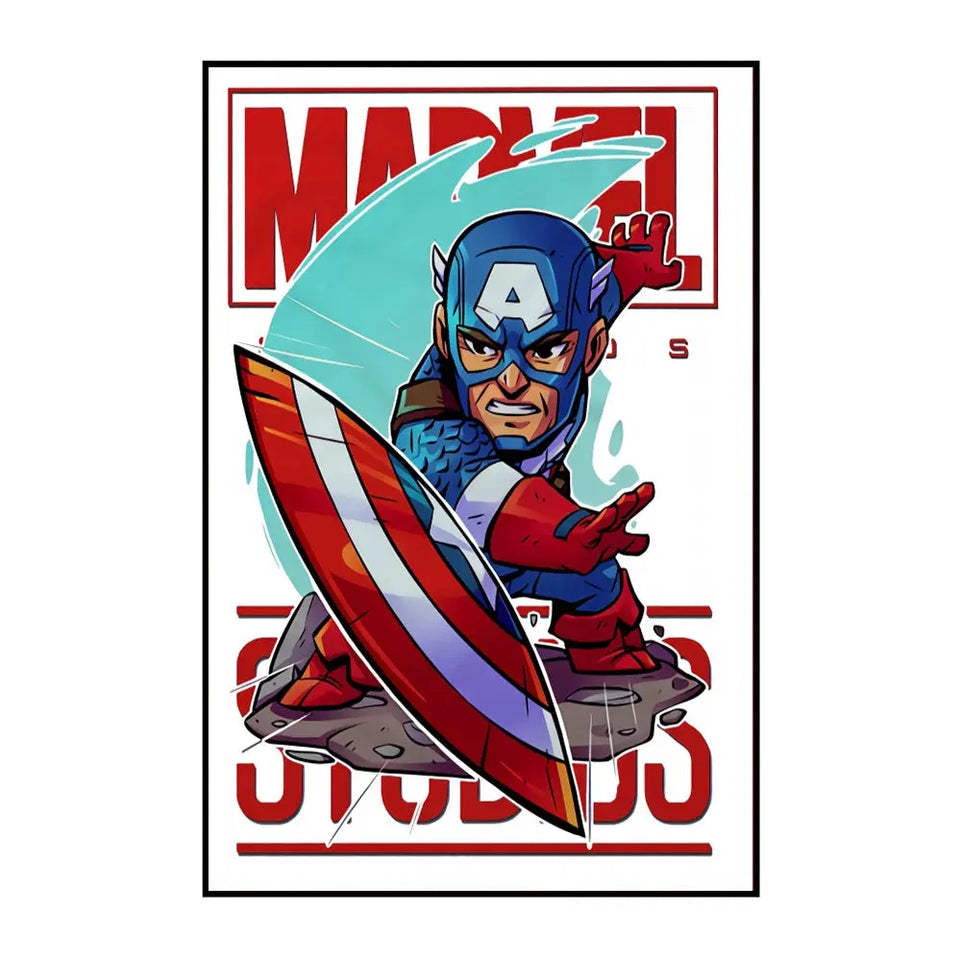 MINISO Marvel Wall Art Posters SpiderMan Iron Man Avengers Superhero Disney Kid Room Decor Cartoon Canvas Painting Picture Print June Wall Art