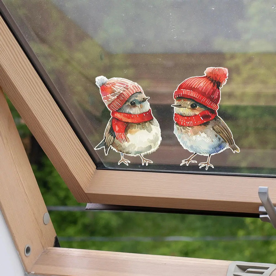 Christmas Decoration Wall Stickers Bird Glass Doors and Windows Home Beautification Decoration Animal Art Decal Stickers S401 June Wall Art