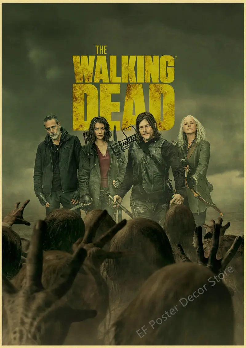 The Walking Dead Poster Rick Grimes/Daryl Dixon Prints Posters Horror TV Show Vintage Home Room Art Wall Decor Retro Painting June Wall Art