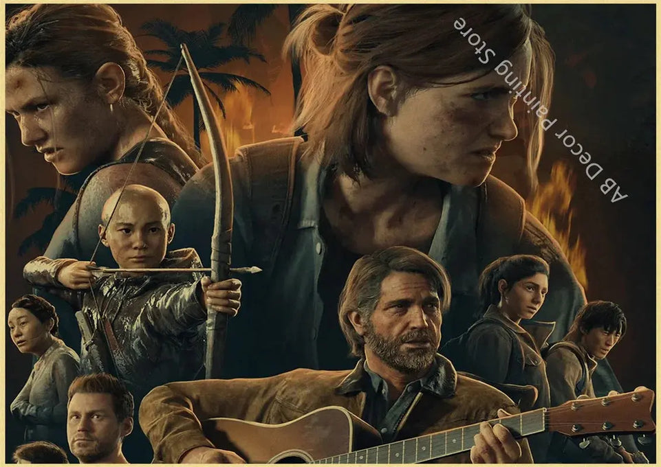 Retro The Last of Us Part 1 2 Poster Kraft Paper Prints Picture DIY Vintage Home Room Bar Cafe Art Wall Decor Aesthetic Painting June Wall Art