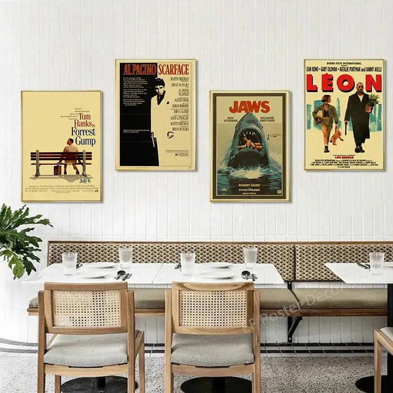 Classic Film Poster Prints Vintage Home Room Art Wall Decor Jennifer's Body/Jaws/Leon Movie Theater Painting Nostalgic Printings June Wall Art