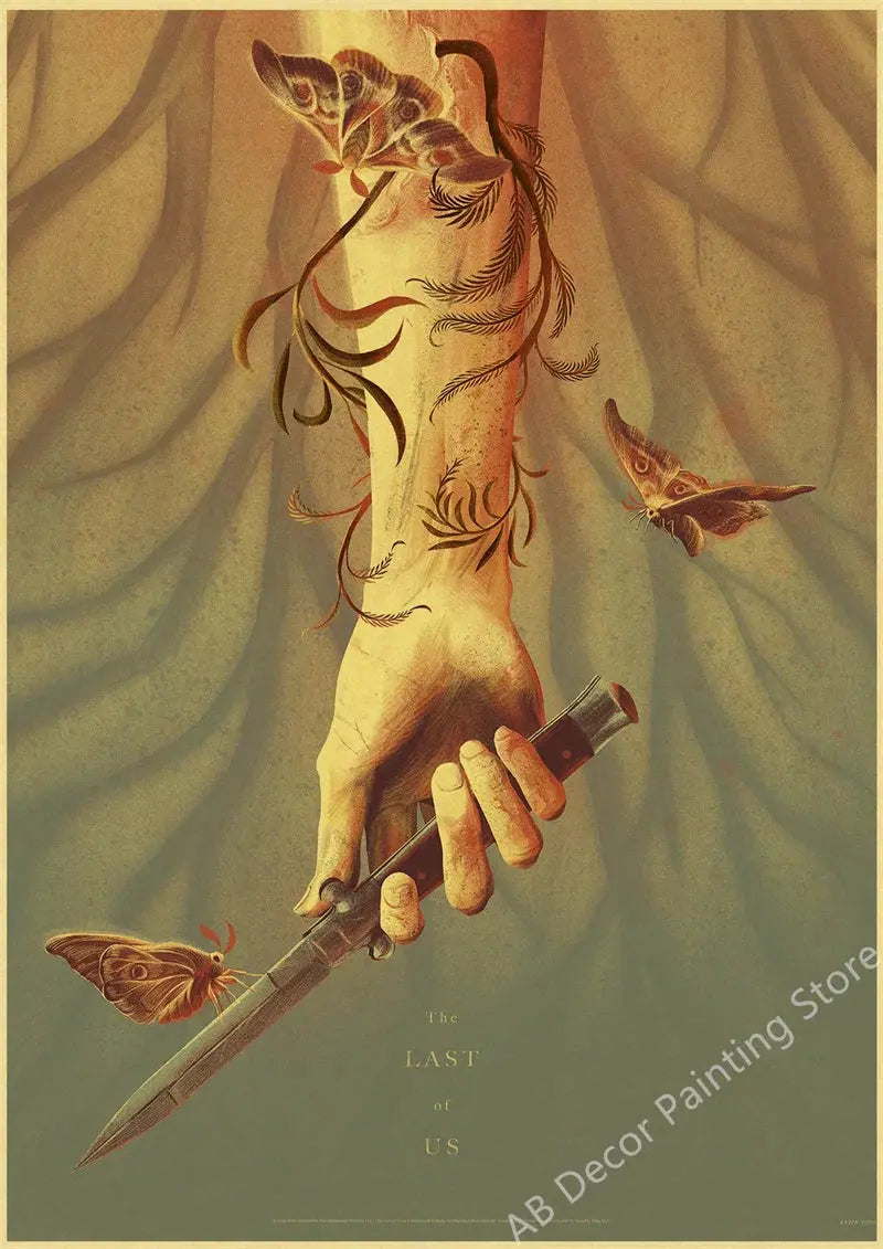 Hot The Last of Us Part 1 2 Poster Abby Ellie Retro Kraft Paper Prints Vintage Home Room Bar Cafe Club Decor Art Wall Painting June Wall Art
