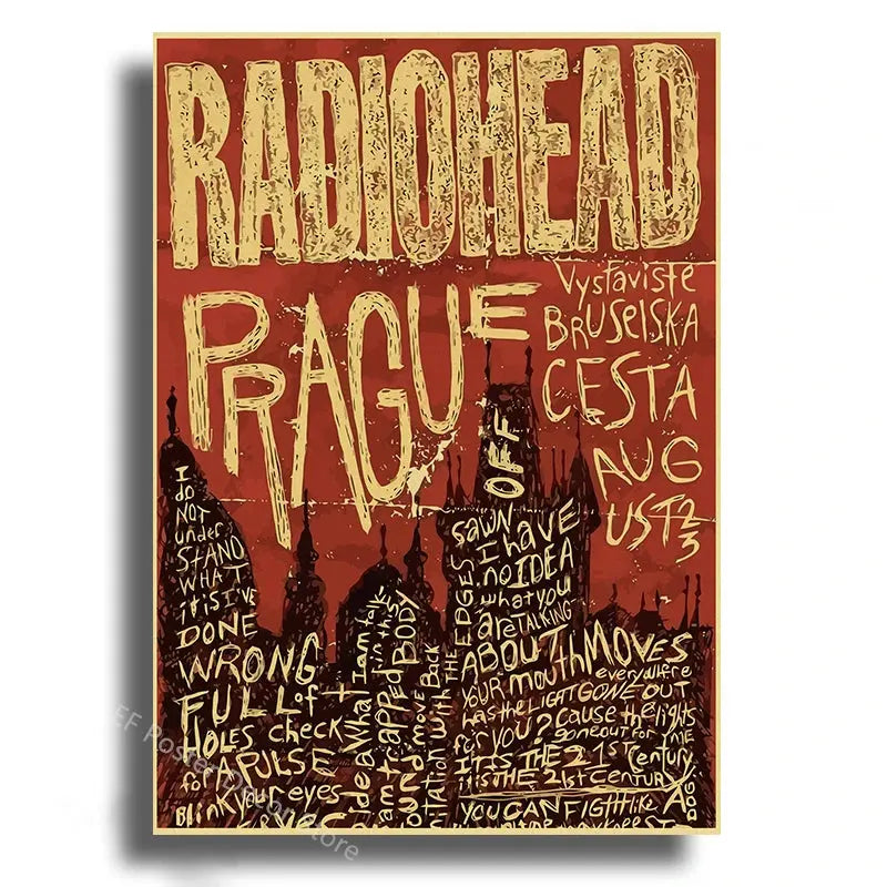 Rock Band Radiohead Music Art Poster Retro Prints Album Posters Vintage Home Room Bar Cafe Decor Aesthetic Picture Wall Painting June Wall Art